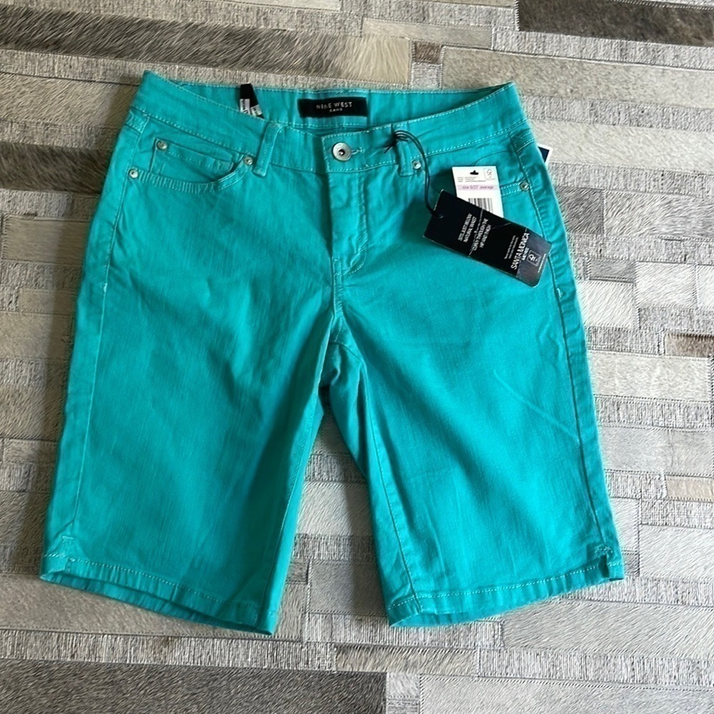 Nine West Turquoise Jean Shorts - Picture 1 of 6